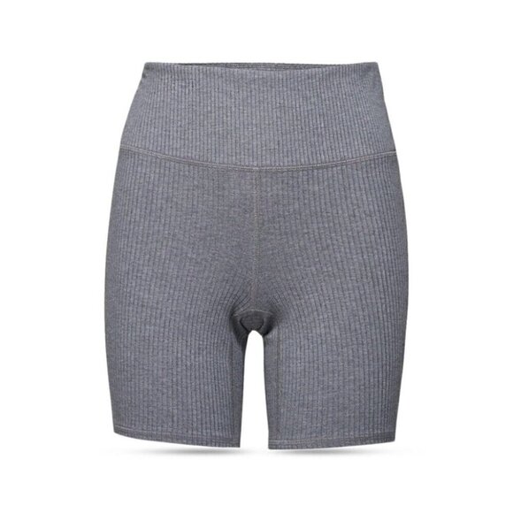 Revolve WSLY Rivington 7" high waist Ribbed Biker Short NWT, Grey Heather, XS - Picture 2 of 5